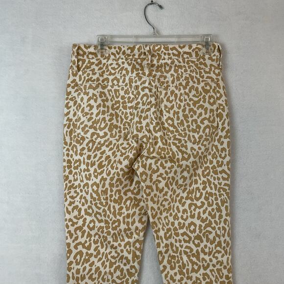 J Crew Jeans Pants Womens Size 28 Leopard Animal 10” High Rise Toothpick NEW - Picture 5 of 16